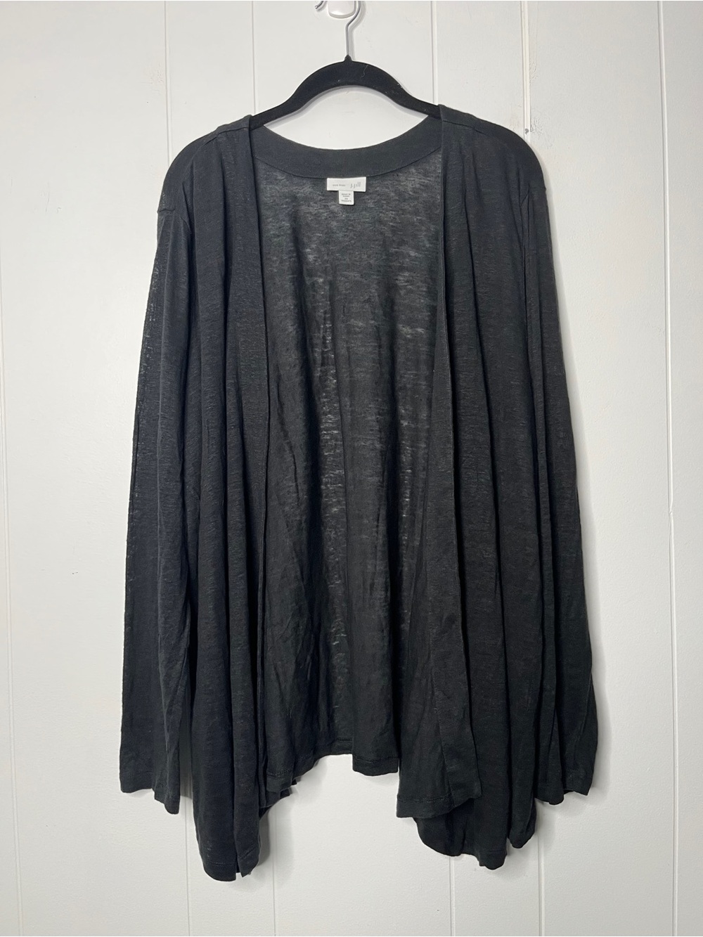 J. Jill Love Linen 100% Linen Open-Front Lightweight Cardigan Jersey Knit 2X